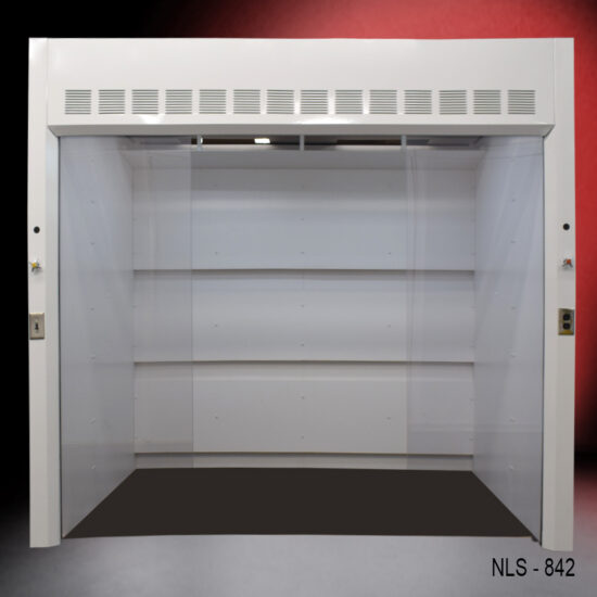 Wider Front View 8′ x 6' Fisher American Walk-In Fume Hood (Deep Work Area)